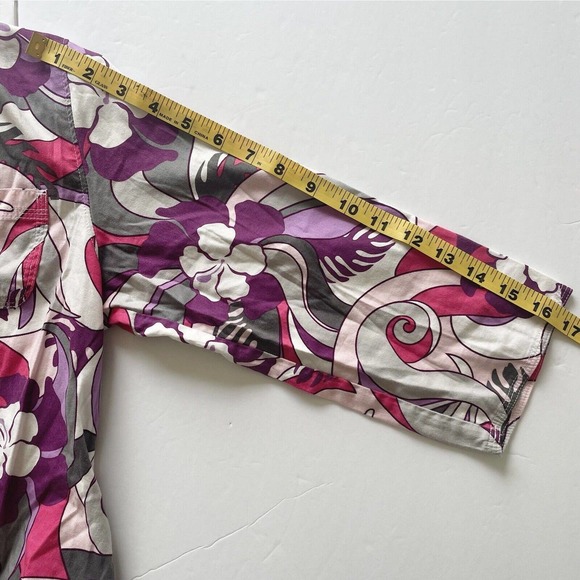 Columbia Blouse Womens Extra Small Purple Floral Outdoor Viscose Spring Casual - Picture 10 of 11